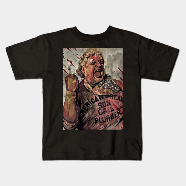 Dusty Rhodes Kids T-Shirt by H Black Ink